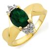 Image 1 : FINE 1.29ctw ACA CERTIFIED DIAMOND & EMERALD RING GOLD