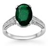 Image 1 : FINE 3.25ct CERTIFIED DIAMOND & EMERALD RING WHITE GOLD