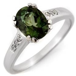 RING 1.60ctw ACA CERTIFIED DIAMOND & GREEN TOURMALINE