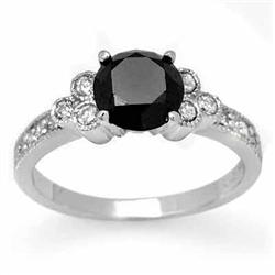 CERTIFIED 1.86ctw WHITE & BLACK DIAMOND RING 14KT GOLD