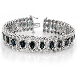 BRACELET 18.50ct CERTIFIED DIAMOND & BLUE SAPPHIRE 14K