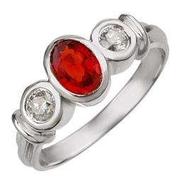 ACA CERTIFIED 1.05ctw DIAMOND & RED SAPPHIRE RING GOLD