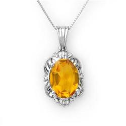 ACA CERTIFIED 5.8ctw DIAMOND & CITRINE NECKLACE GOLD