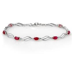 BRACELET 3.02ct ACA CERTIFIED DIAMOND & RUBY WHITE GOLD