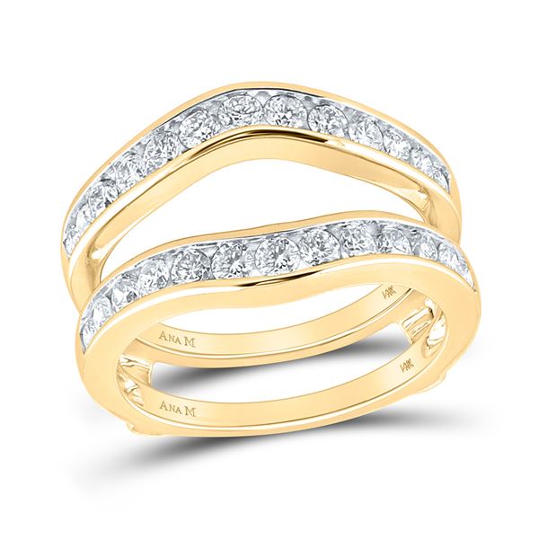 Round Diamond Wedding Wrap Ring Guard Enhancer 1 Cttw 14KT Yellow Gold