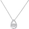 Image 1 : Round Diamond Teardrop Frame Moving Twinkle Cluster Pendant 1/6 Cttw 10KT White Gold