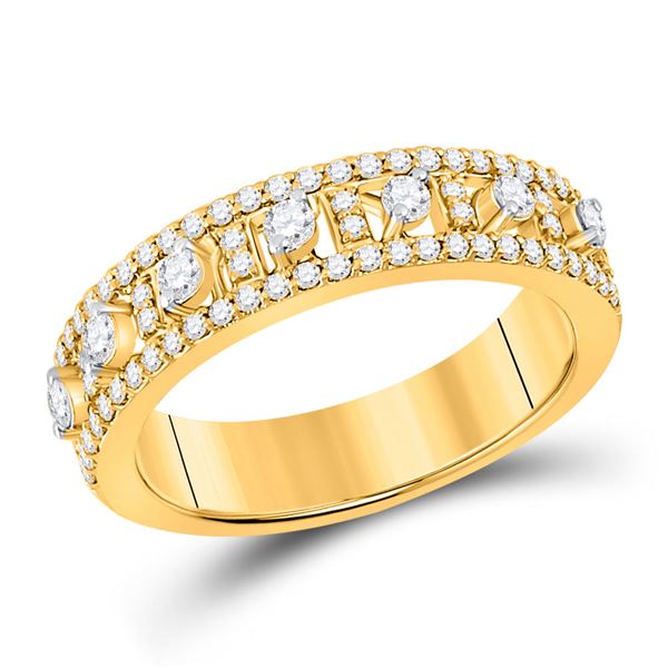 Round Diamond Anniversary Band Ring 5/8 Cttw 14KT Yellow Gold