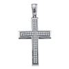Image 1 : Round Diamond Cross Pendant 1/4 Cttw 10KT White Gold