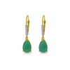 Image 1 : Genuine 2.15 ctw Emerald & Diamond Earrings 14KT Yellow Gold - REF-59Z6N