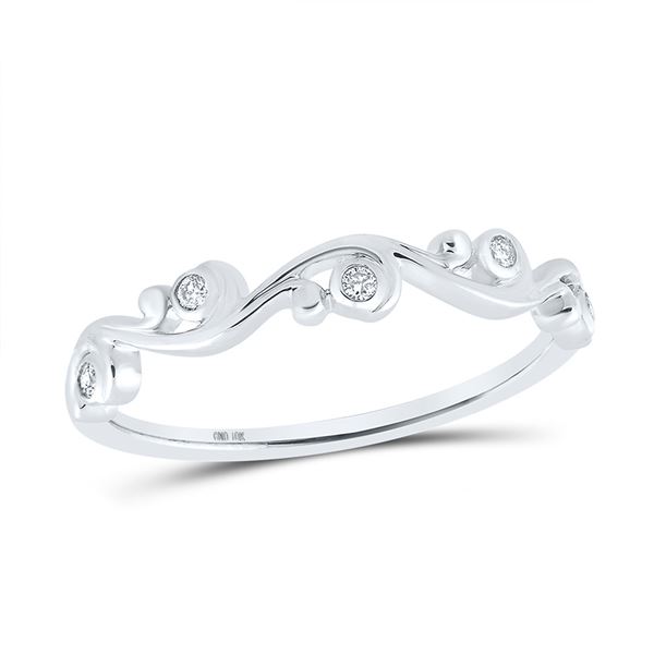 Round Diamond Band Ring 1/20 Cttw 10KT White Gold
