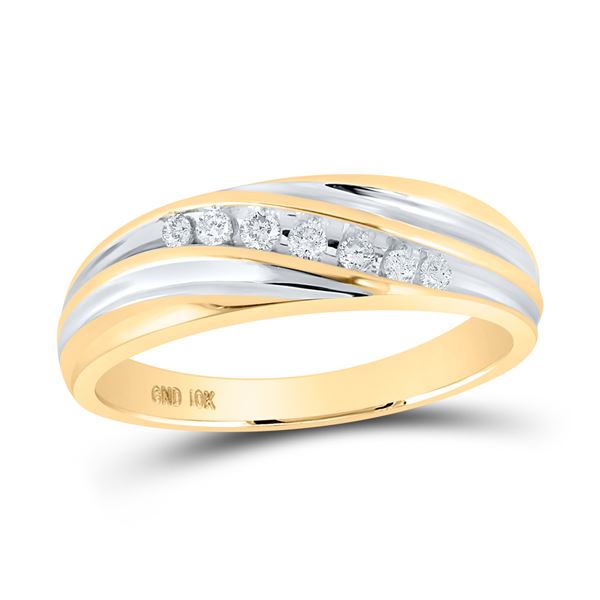 Round Diamond Wedding Band Ring 1/6 Cttw 10KT Two-tone Gold