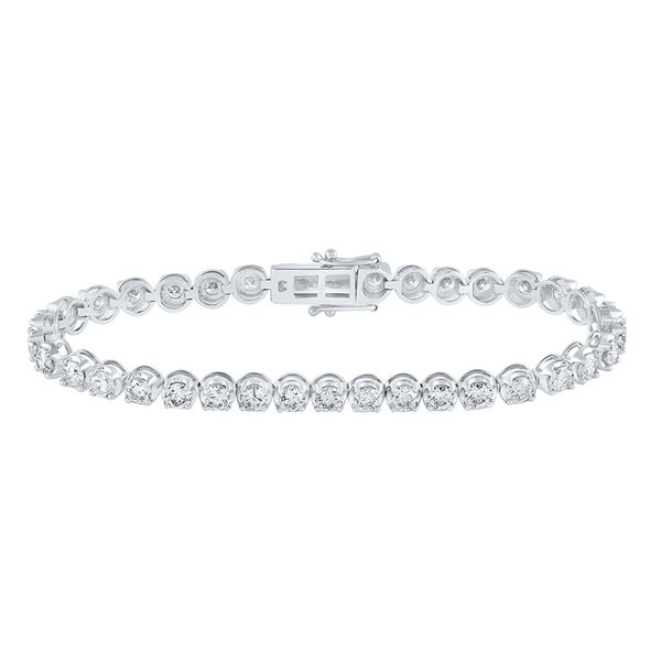 Round Diamond Tennis Bracelet 6 Cttw 14KT White Gold