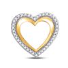 Image 1 : Round Diamond Heart Pendant 1/8 Cttw 10KT Yellow Gold