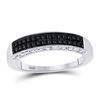 Image 1 : Round Black Color Enhanced Diamond Band Ring 1/2 Cttw 10KT White Gold