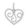 Image 1 : Round Diamond Curl Heart Pendant 1/3 Cttw 10KT White Gold