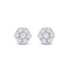 Image 2 : Round Diamond Cluster Earrings 1/6 Cttw 10KT White Gold
