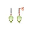 Image 1 : Genuine 19.15 ctw Green Amethyst & Diamond Earrings 14KT Rose Gold - REF-47H4X