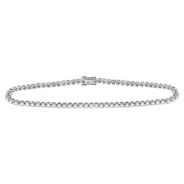 Round Diamond Studded Tennis Bracelet 1-1/5 Cttw 10KT White Gold