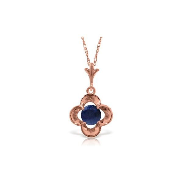 Genuine 0.55 ctw Sapphire Necklace 14KT Rose Gold - REF-25K4V