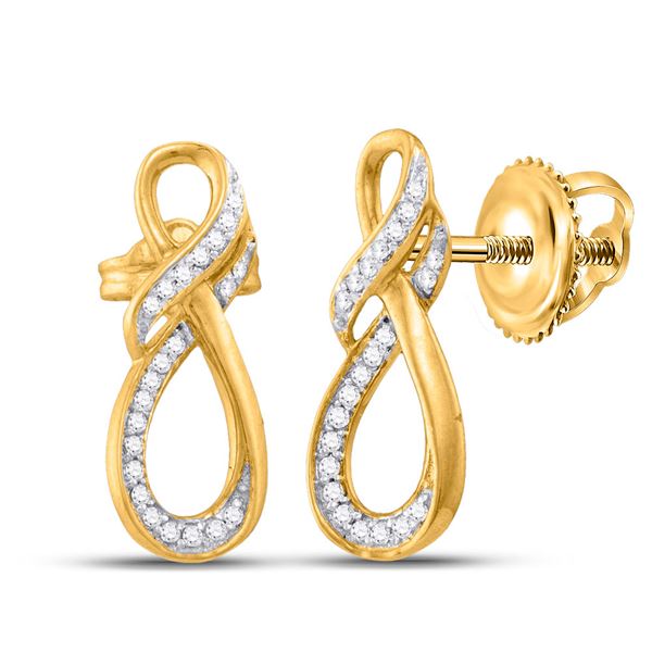 Round Diamond Fashion Earrings 1/6 Cttw 10KT Yellow Gold