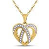 Image 1 : Round Diamond Heart Pendant 1/10 Cttw 10KT Yellow Gold