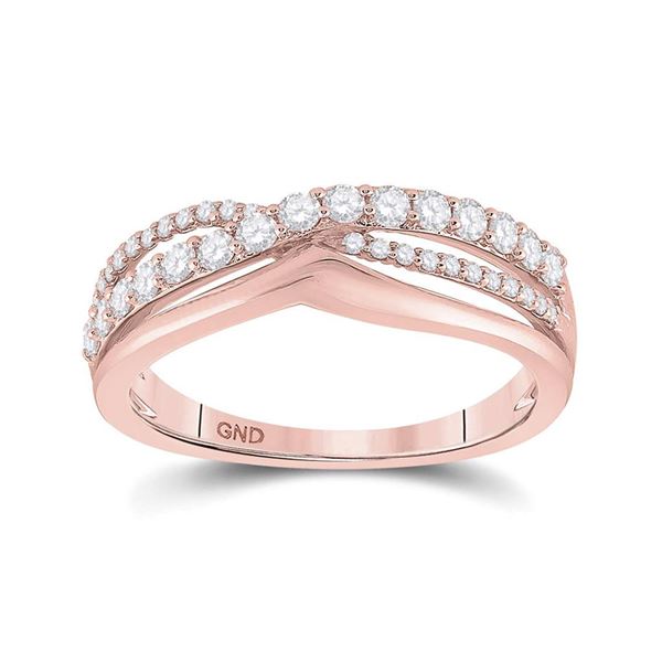 Round Diamond Band Ring 1/2 Cttw 10KT Rose Gold