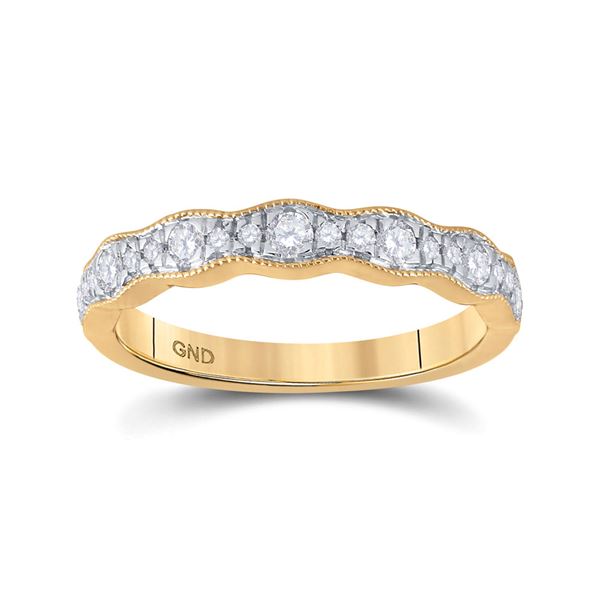 Round Diamond Band Ring 1/3 Cttw 14KT Yellow Gold