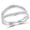 Image 1 : Round Diamond Ring Guard Wrap Enhancer Wedding Band 1/4 Cttw 14KT White Gold