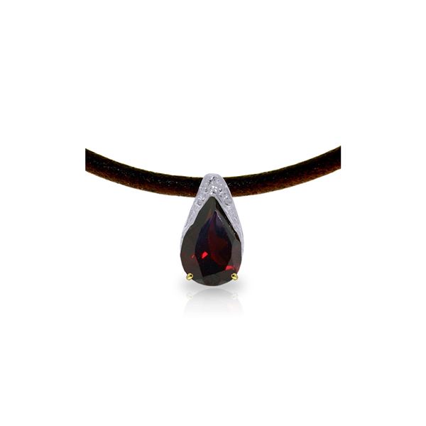 Genuine 6 ctw Garnet Necklace 14KT Yellow Gold - REF-49V6W