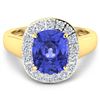 Image 3 : Natural 3.61 CTW Tanzanite & Diamond Ring 14K Yellow Gold - REF-127K3W