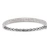 Image 1 : Round Diamond Classic Double Row Bangle Bracelet 2 Cttw 14KT White Gold