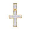 Image 1 : Princess Diamond Cross Charm Pendant 1-1/2 Cttw 10KT Yellow Gold