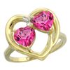 Image 1 : 2.60 CTW Pink Topaz Ring 10K Yellow Gold - REF-23V7R