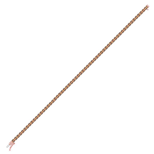 Round Brown Diamond Tennis Bracelet 3-1/3 Cttw 14KT Rose Gold