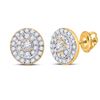 Image 1 : Round Diamond Oval Earrings 1/3 Cttw 10KT Yellow Gold