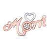 Image 1 : Round Diamond Mom Mother Heart Pendant 1/20 Cttw 10KT Rose Gold