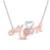 Image 2 : Round Diamond Mom Mother Heart Pendant 1/20 Cttw 10KT Rose Gold