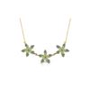 Image 1 : Genuine 4.2 ctw Green Amethyst Necklace 14KT Yellow Gold - REF-60N7R