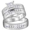 Image 1 : Square Matching Wedding Set 1/2 Cttw 14KT White Gold