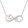 Image 1 : Round Diamond Heart Love Infinity Necklace 1/20 Cttw 10KT Two-tone Gold