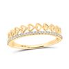 Image 1 : Round Diamond Heart Band Ring 1/6 Cttw 10KT Yellow Gold