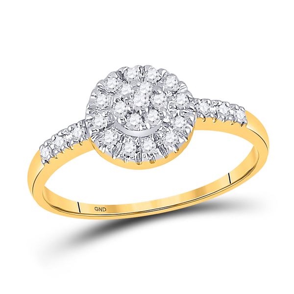 Round Diamond Cluster Ring 1/5 Cttw 10KT Yellow Gold
