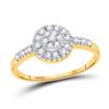 Image 1 : Round Diamond Cluster Ring 1/5 Cttw 10KT Yellow Gold