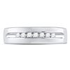 Image 2 : Round Channel-set Diamond Wedding Band Ring 1/4 Cttw 14KT White Gold