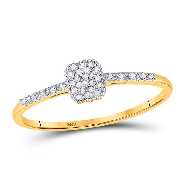 Round Diamond Slender Cluster Ring 1/20 Cttw 10KT Yellow Gold