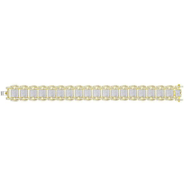 Round Diamond Big Look Statement Link Bracelet 4-5/8 Cttw 10KT Yellow Gold