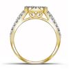 Image 2 : Diamond Cluster Bridal Wedding Ring Band Set 3/8 Cttw 10KT Yellow Gold