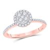 Image 1 : Round Diamond Circle Cluster Ring 1/2 Cttw 14KT Rose Gold