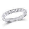 Image 1 : Round Baguette Diamond Channel-set Wedding Band 1/4 Cttw 14KT White Gold