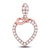Image 1 : Round Diamond Outline Heart Pendant 1/3 Cttw 10KT Rose Gold
